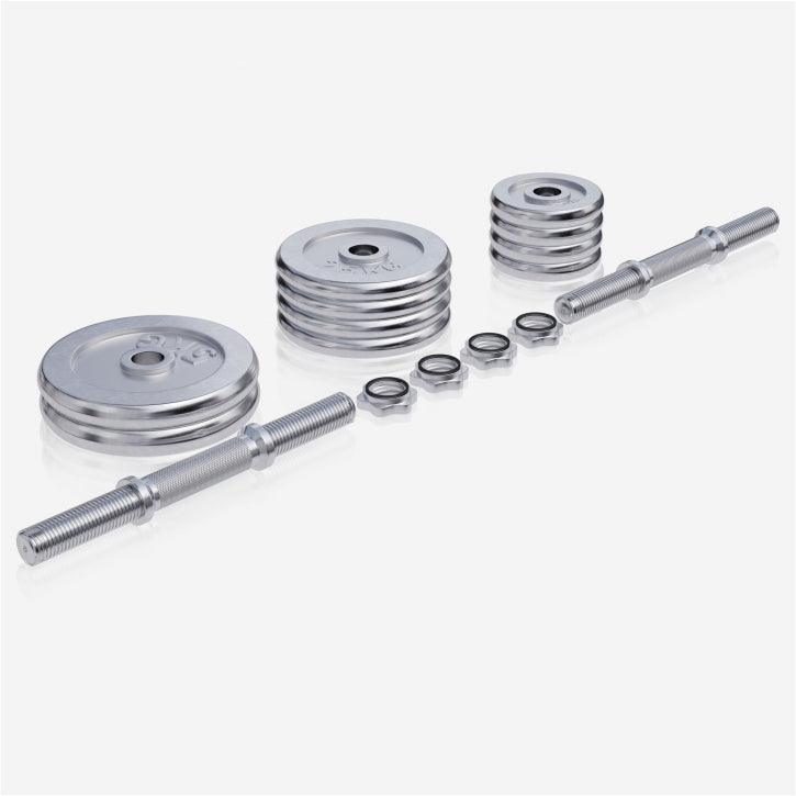 Kurzhantel Set Chrom 30 kg mit Sternverschlüssen
