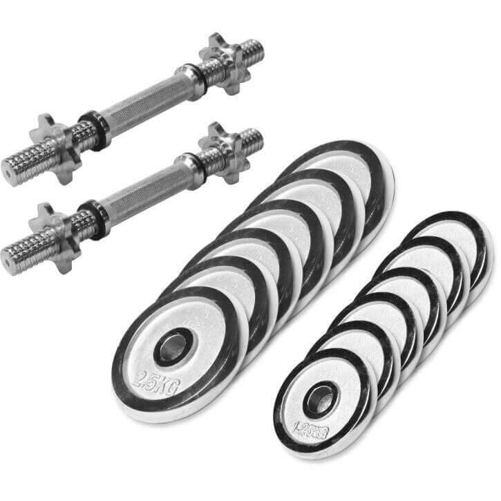 Kurzhantel Set Chrom 27.5 kg mit Sternverschlüssen