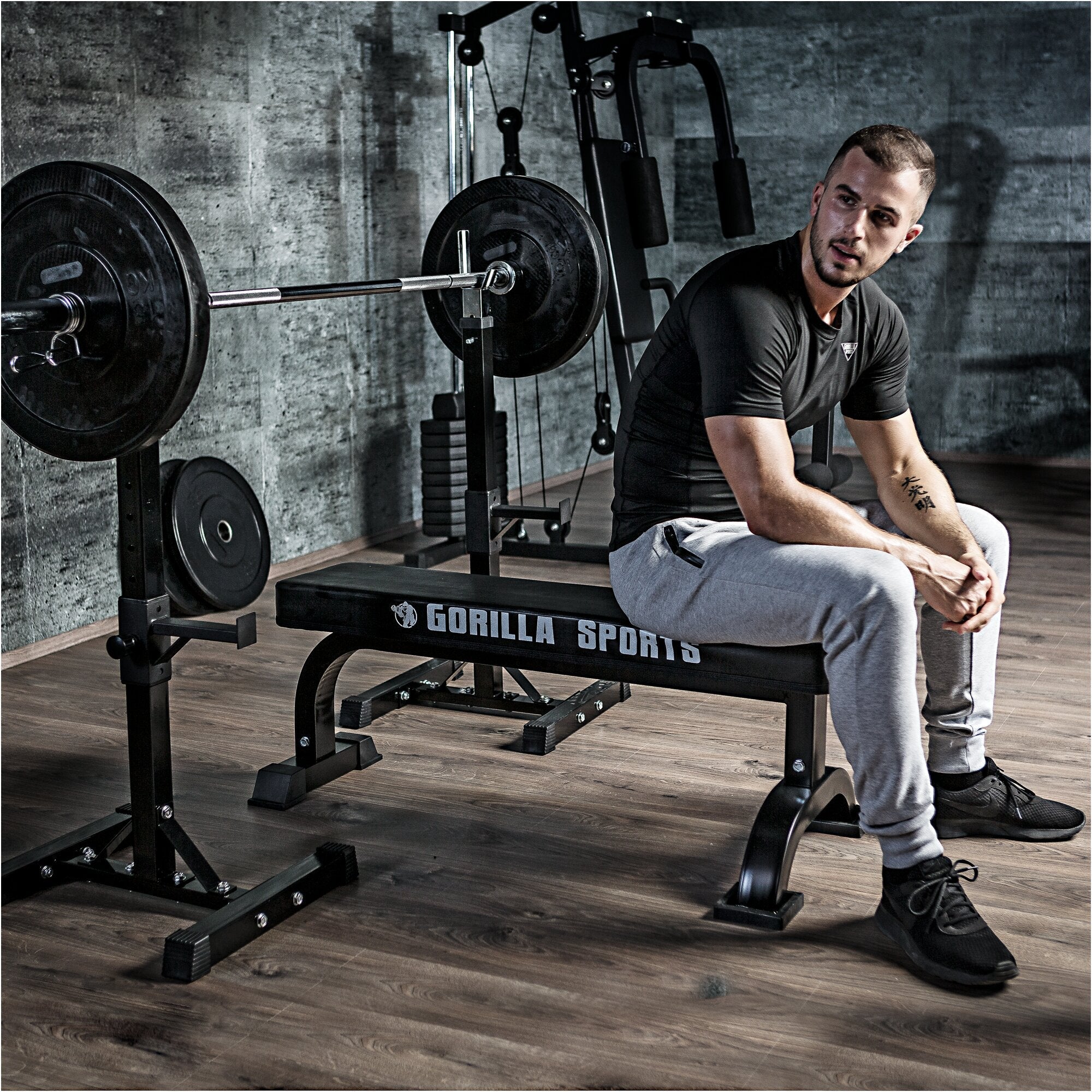 Squat Rack Hantelständer Set inkl. Curlset Kunststoff 35 kg